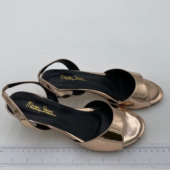 Women Comfy Slingback Kitten Low Heels Elegant Peep Toe Single Strap Sandals - Picture 4 of 8